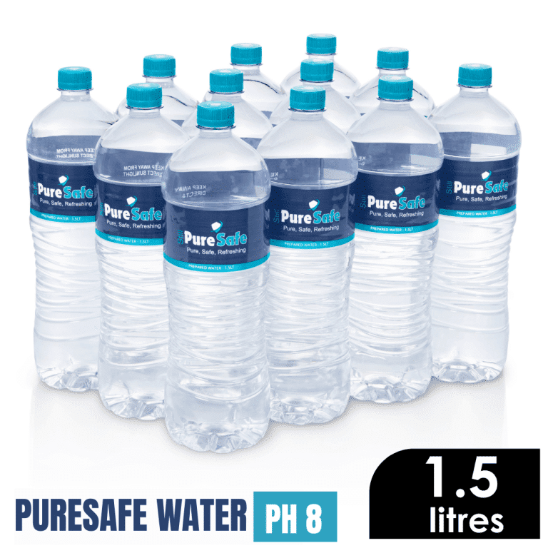 PureSafe purified still water 1.5 litre case, water delivery Midrand