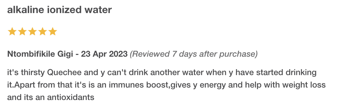 designer water testimonial