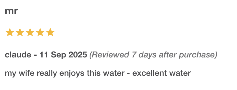 designer water testimonial