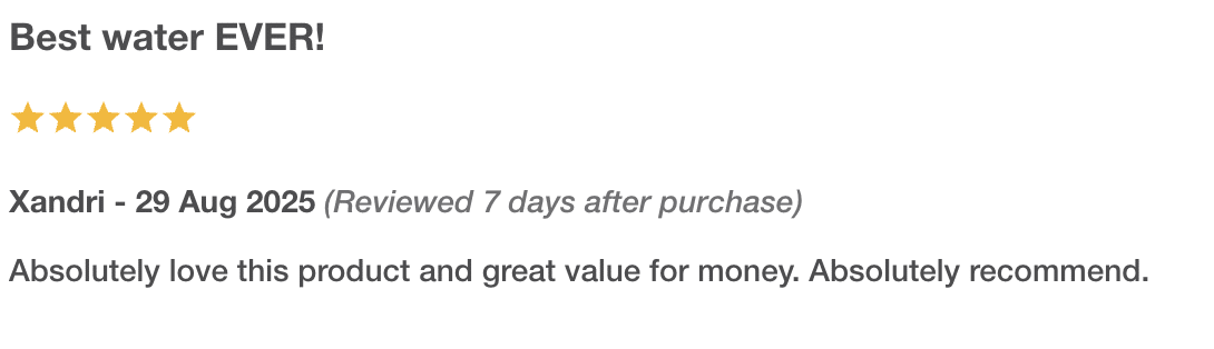 designer water testimonial
